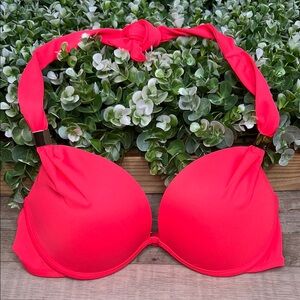 Victoria’s Secret The Hottie Halter Coral Pink Bikini Top 34C